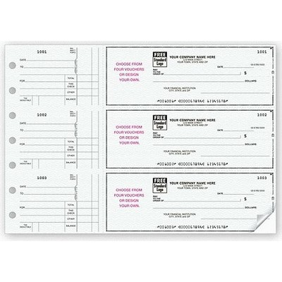3-On-a-Page Empty Voucher Checks (2 Part)