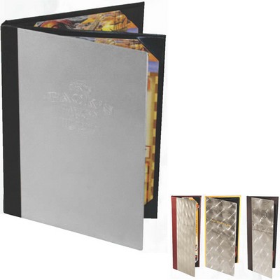 Single Panel Aluminum Menu Cover--HOLDS ONE 4 1/4"x14" Insert