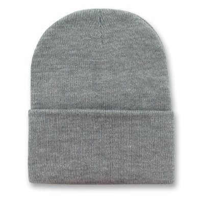 Big Size Gray Knit Acrylic Cap