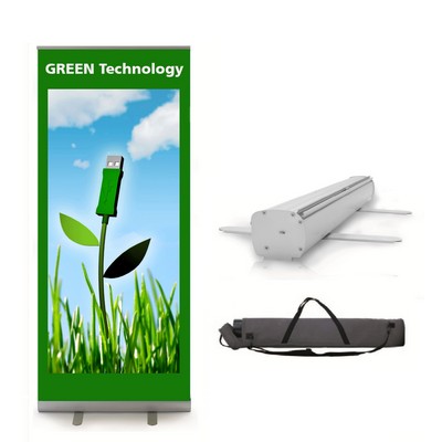 Tradition 34" Retractable Banner - Full Color, No Minimum, Silver Stand