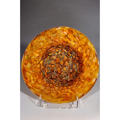 Amber Art Glass Rondelle w/o Stand (14"x14")