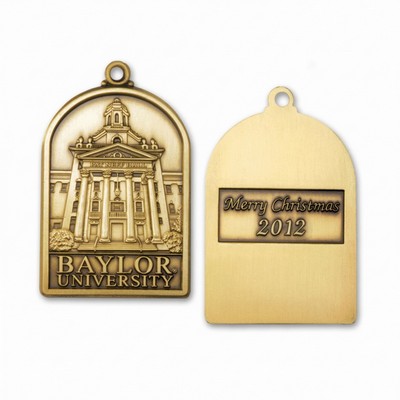 2" Custom Solid Brass Die Struck Ornament w/ Reverse Full Color Imprint