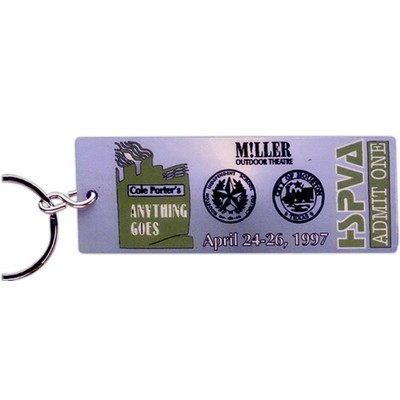 Ticket Style 4.25" x 1.5" Aluminum Key Tag w/ a Full color, sublimated imprint. Made in the USA.