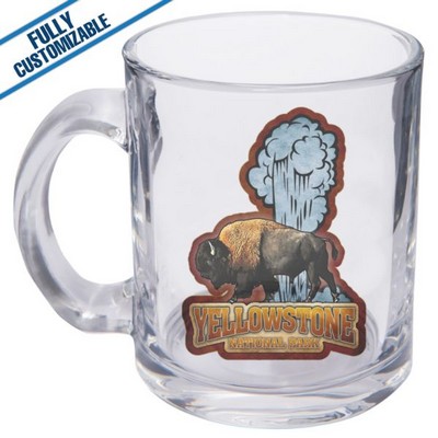 10 Oz. Clear Glass Full Color Mug w/Handle