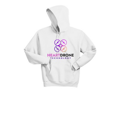 Hanes P170 - White Hoodie - Full-Color Imprint
