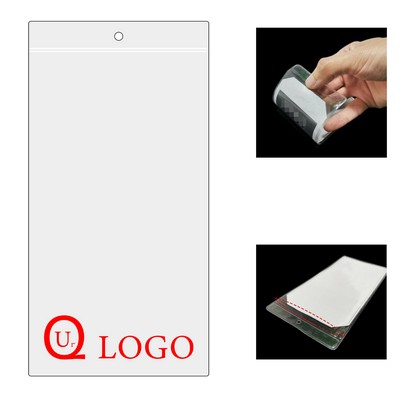 Clear Plastic Self-Adhesive Label Pouch w/ Hang Hole