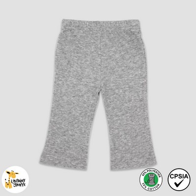 Toddler & Youth Girls Flare Pants Heather Gray 65% Polyester 35% Cotton- Laughing Giraffe®