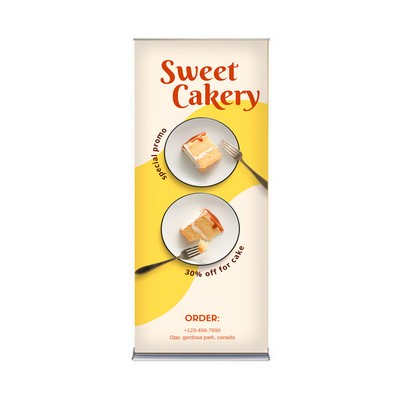 36"W x 80"H Monza Trak Retractable Banner Stand Kit, Fabric