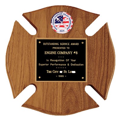 American Walnut Maltese Cross Plaque and Insert