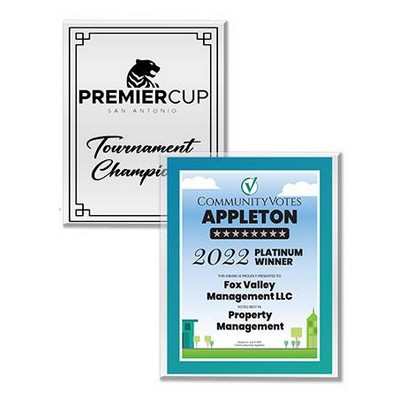 Plaque 5X7 Clear Beveled Edge Acrylic W/High Def