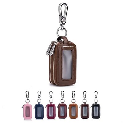 Double-Layer Leather Key Pouch