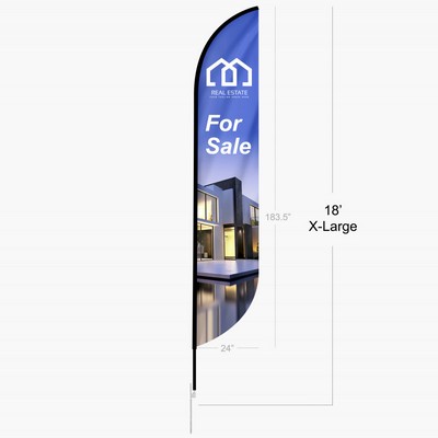 18' Feather Convex Flag Double Sided