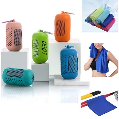 Hanging Silicone Case Sports Quick Drying Towel