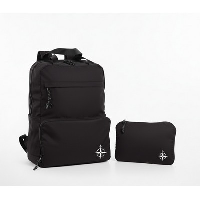 Travel Convertible Backpack with Cooler - Black