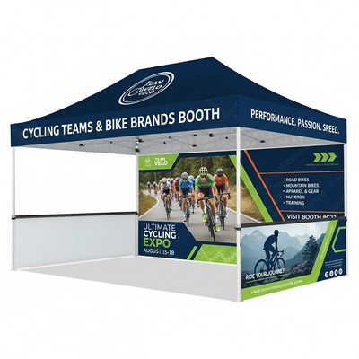 10x15 Custom Pop-Up Tent Kit with Full Wall & 2 Half Walls