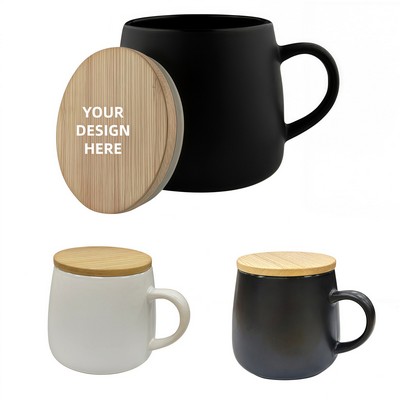11 Oz. Ceramic Mug With Bamboo lid