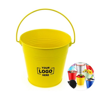 Mini Candy Colored Small Iron Tin Candle Bucket Succulent Pot Children Toy Bucket