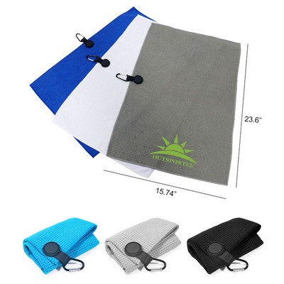 Microfiber Magnetic Golf Towel With Hook