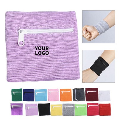 Zippered Sports Wrist Guard With Breathable Fabric And Custom Logo