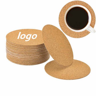 Round Natural Sustainable Cork Beverage Coaster