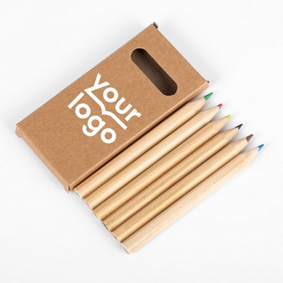 6 Color Mini Wooden Colored Pencil Set