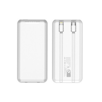 UL Listed 10,000 mAh Power Bank With Cables