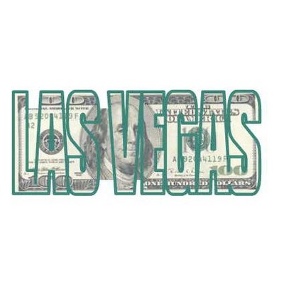 Las Vegas Block Letter Hundred Dollar Bill Maxi Magnet (10 Square Inch)