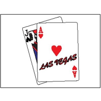 Las Vegas Blackjack Rectangle Badge w/ Bar Pin (2 1/2"x3 1/2")