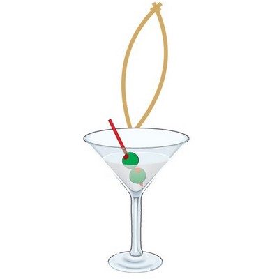 Martini Executive Ornament w/ Mirrored Back (2")