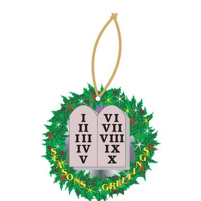 10 Commandments Executive Wreath Ornament w/ Mirrored Back (10 Square Inch)