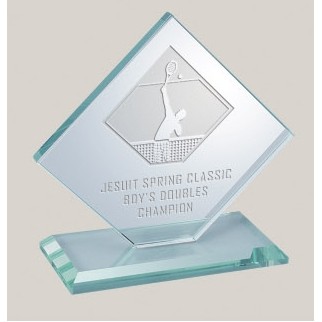 6" Square Diamond Glass Award
