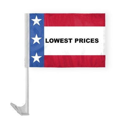 Patriotic Lowest Prices Car Flags 12x16 inch