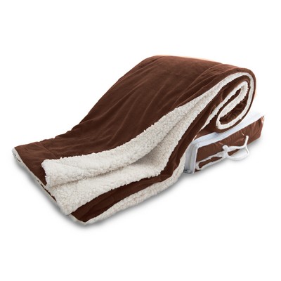 Micro Mink Sherpa Blanket - Chocolate Brown (Overseas)