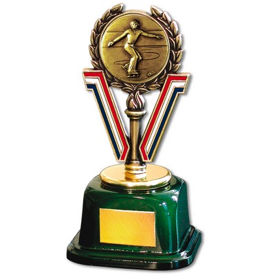 Stock 7" Trophy with 2" Figure Skating Male and Engraving Plate