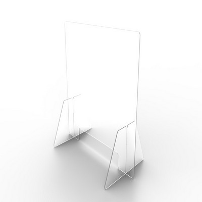 Clear Small Acrylic Sneeze Guard W/ Pass Through