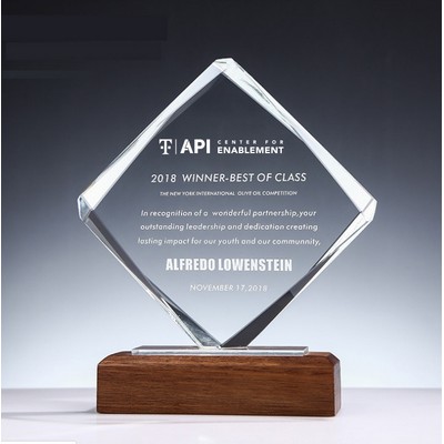 Clear Award with Wood Base