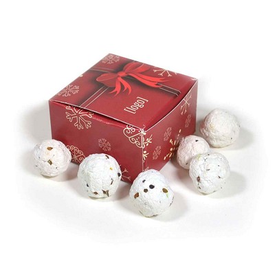 Cardstock Holiday Gift Box with 6 Bombs inside