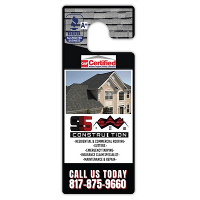 1 Side Full Color Custom Hook Door Hangers (4" x 9")