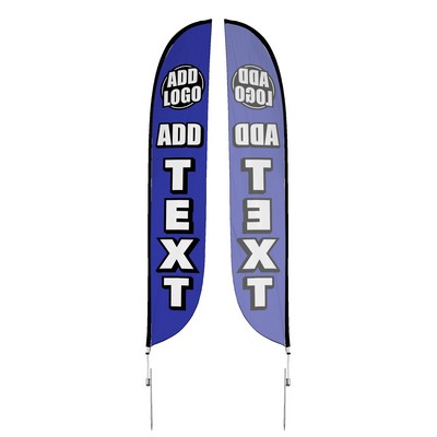 Custom Single Sided 14' Feather Flag w/ Ground Spike Pole Set