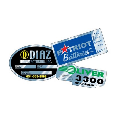 Custom Embossable Aluminum Decal (29 to 41 Square Inch)