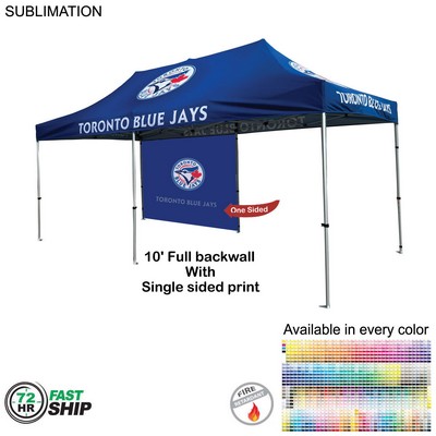 72 Hr Fast Ship - 10' Back Wall for 10'x20' Tent Kit, Sublimated, Single Sided Print