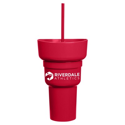 1L Recycled PP Stadium Tumbler with Snack Bowl