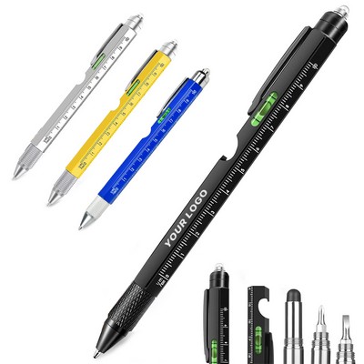 9" 1 Multitool Pen Set With Led Stylus Leve Screwdrive