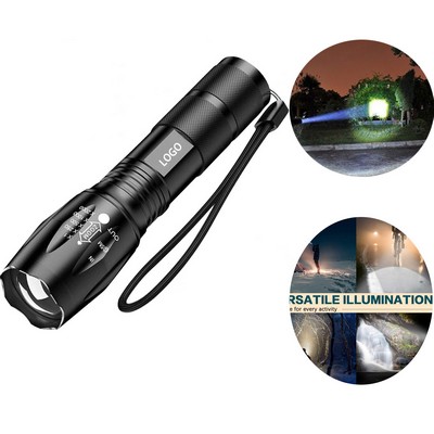 High Lumen Waterproof Zoomable LED Flashlight 2 Pack