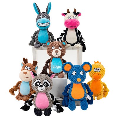 Squeaky Cotton Rope Pet Toy