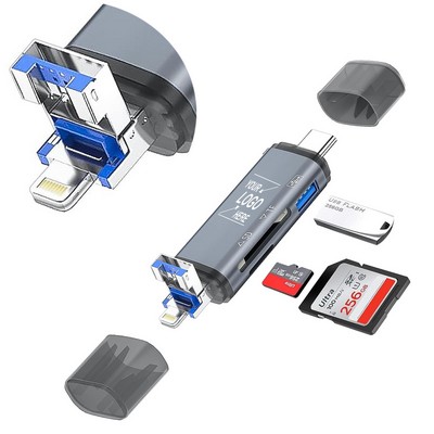 USB C SD Card Reader 6" 1 USB OTG Adapter