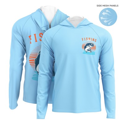 Men's 180 GSM UPF 50+ Sun Protection Fishing Hoodie T-Shirt