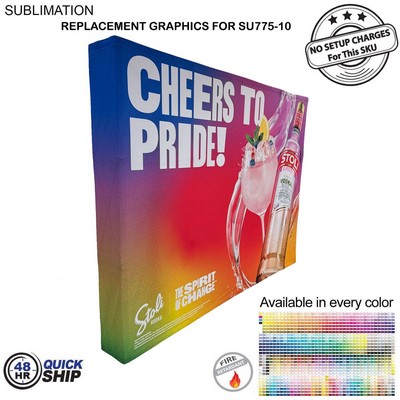 48 Hr Quick Ship - Replacement Graphics for 10' Straight Wall w/Wrap End Caps