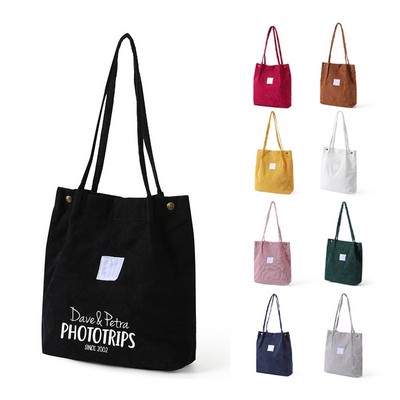 Soft Corduroy Tote Bag