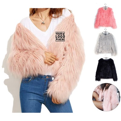 Women's Cozy Faux Fur Cardigan
